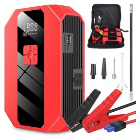 1Pc Portable Car Jump Starter Air Compressor 1500A 400PSI Car Battery Charger Jump Starter Power Bank LED Flashlight Digital Tire Inflator For 4.0L Ga