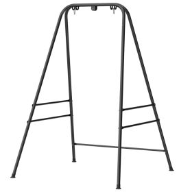 Hammock Chair Stand  Indoor and Outdoor Use with Anti-Slip Foot Pads, 2 Carabiners, Black