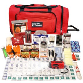 2 Person Comfort Survival Kit, Rolling Bag, Red