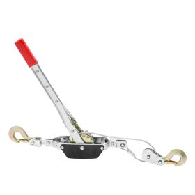 Come Along Winch, 2 Ton (4,409 lbs) Pulling Capacity, 12 ft Steel Cable, 2 Hooks, Heavy Duty Ratchet Power Puller Tool with Dual Gears